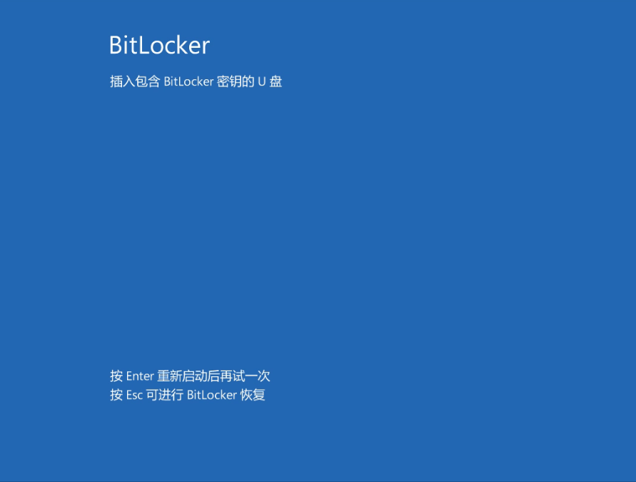 插入包含 BitLocker 密钥的 U 盘 插入包含 BitLocker 密钥的 U 盘
