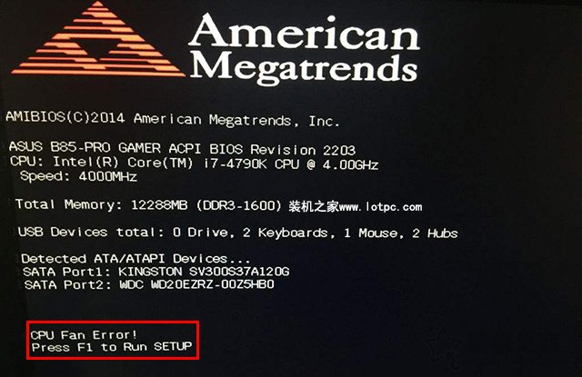 CPU Fan Error CPU Fan Error