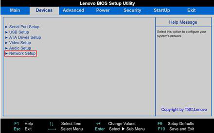 选择network setup选项 选择network setup选项